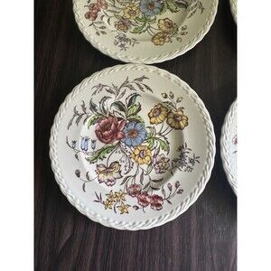 Vernon Kilns May Flower Hand Painted Luncheon Plates Set Of 4 Floral Plate 7-1/4